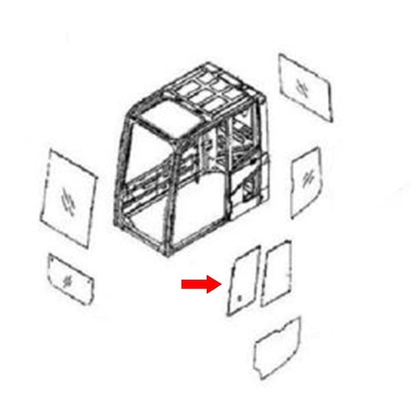Aftermarket 20Y-53-12850 Front Door Slider Glass Fits Komatsu Excavator PC400LC-8 PC220-8 CAH40-0102 - main